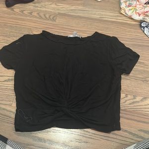 black tied crop top